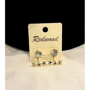 Fun Celestial Gold-Tone Rhinestone Ear Jacket Earrings